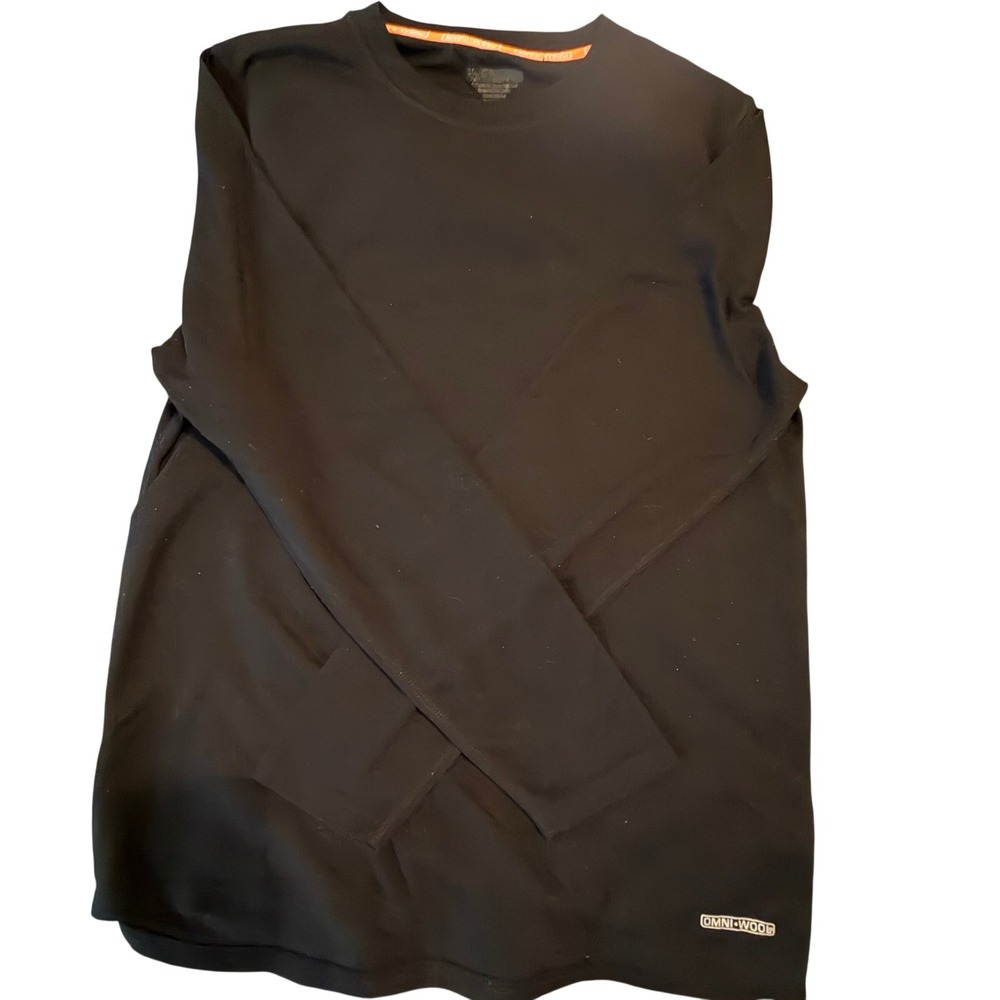 OMNI-WOOL Black Long Sleeve Thermal Base Layer Top XL